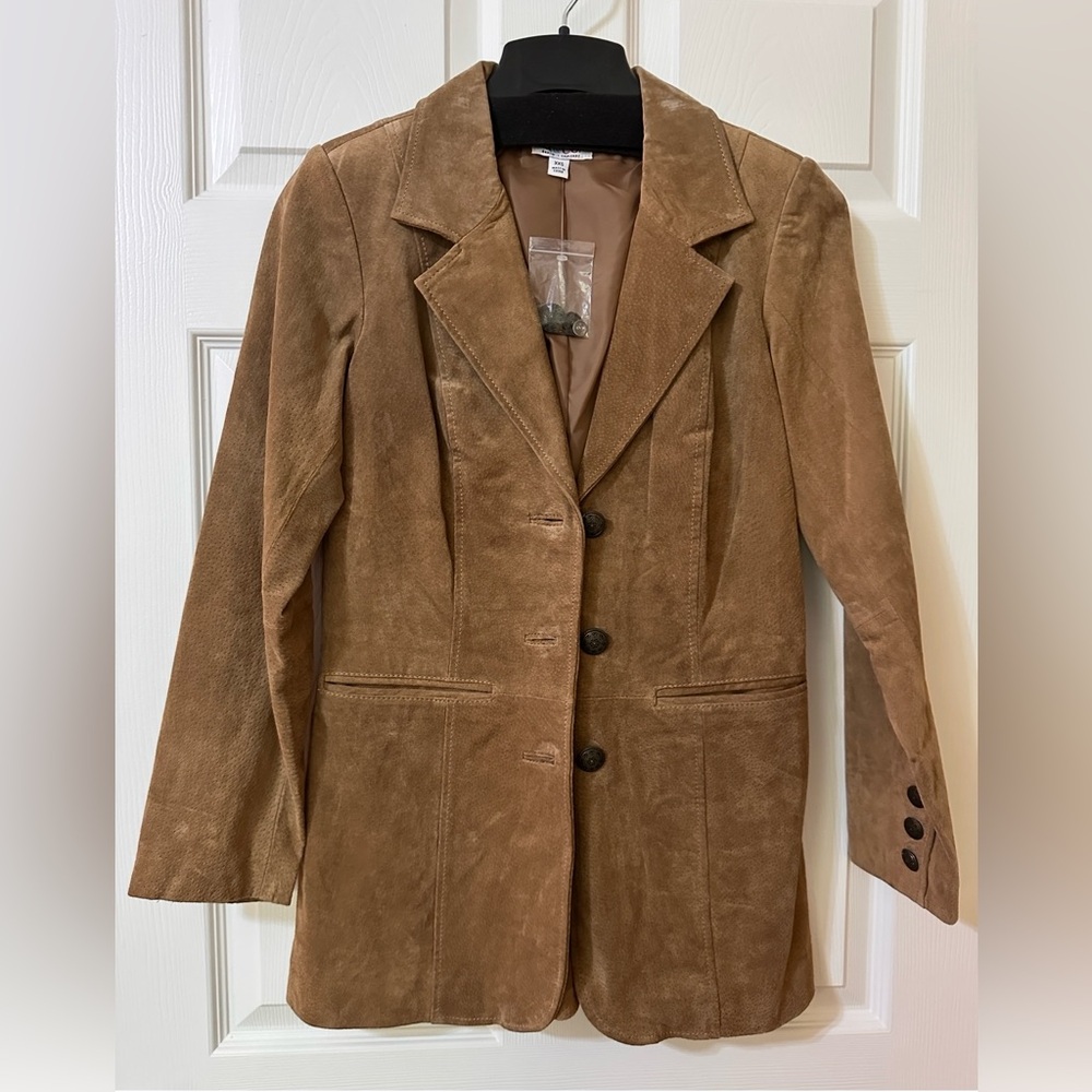 Suede Long Blazer Jacket - Camel XXS